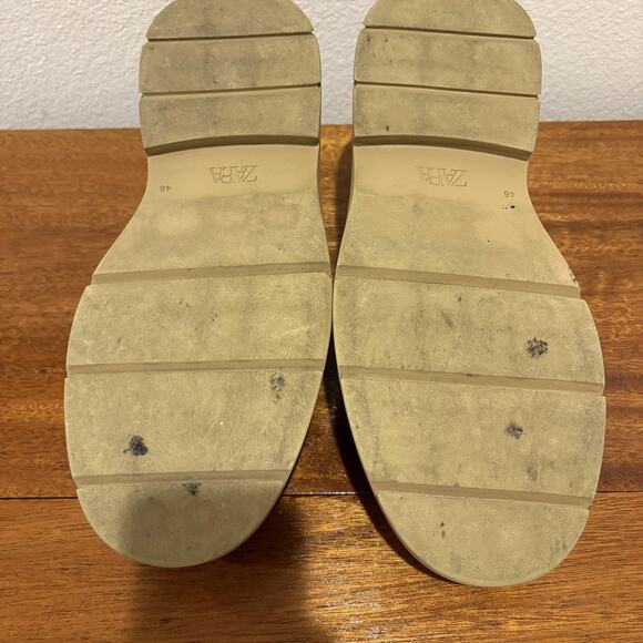 ZARA Chukka Boots Mens Size 12 EU 46 Tan Suede Lace Up Desert Chunky Sole - Picture 8 of 11